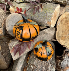 ORANGE PUMPKIN LUMINARY SMALL METAL(RIGHT SIDE)